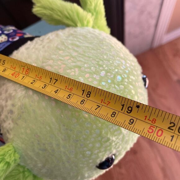 Build a Bear Lime Green Glow in The Dark AXOLOTL 19 inch Plush with Outfit! - Picture 8 of 16